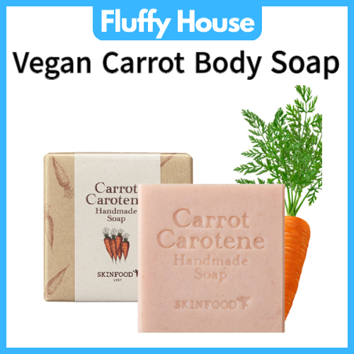 Skinfood 胡蘿蔔胡蘿蔔胡蘿蔔胡蘿蔔素手工皂 100g 天然胡蘿蔔皂,用於面部和身體紅腫緩解舒緩和保濕洗手液,適用