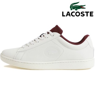 Lacoste 女士運動鞋 Carnaby Evo 418 2 Spw 灰白色/酒紅色皮鞋