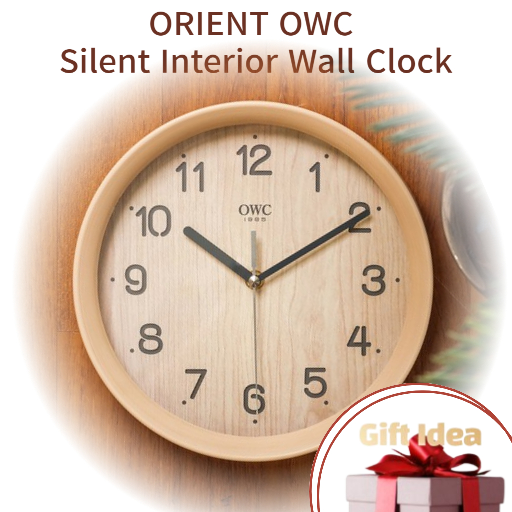 ORIENT OWC 靜音室內掛鐘 OT839 / 直徑 25 公分 / 自然設計 韓國類比時鐘