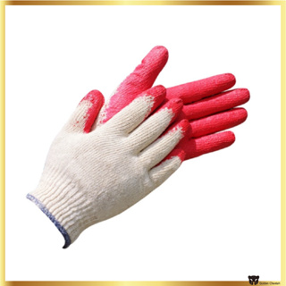 Megagrip紅色乳膠塗層工作手套棉質工作手套1雙