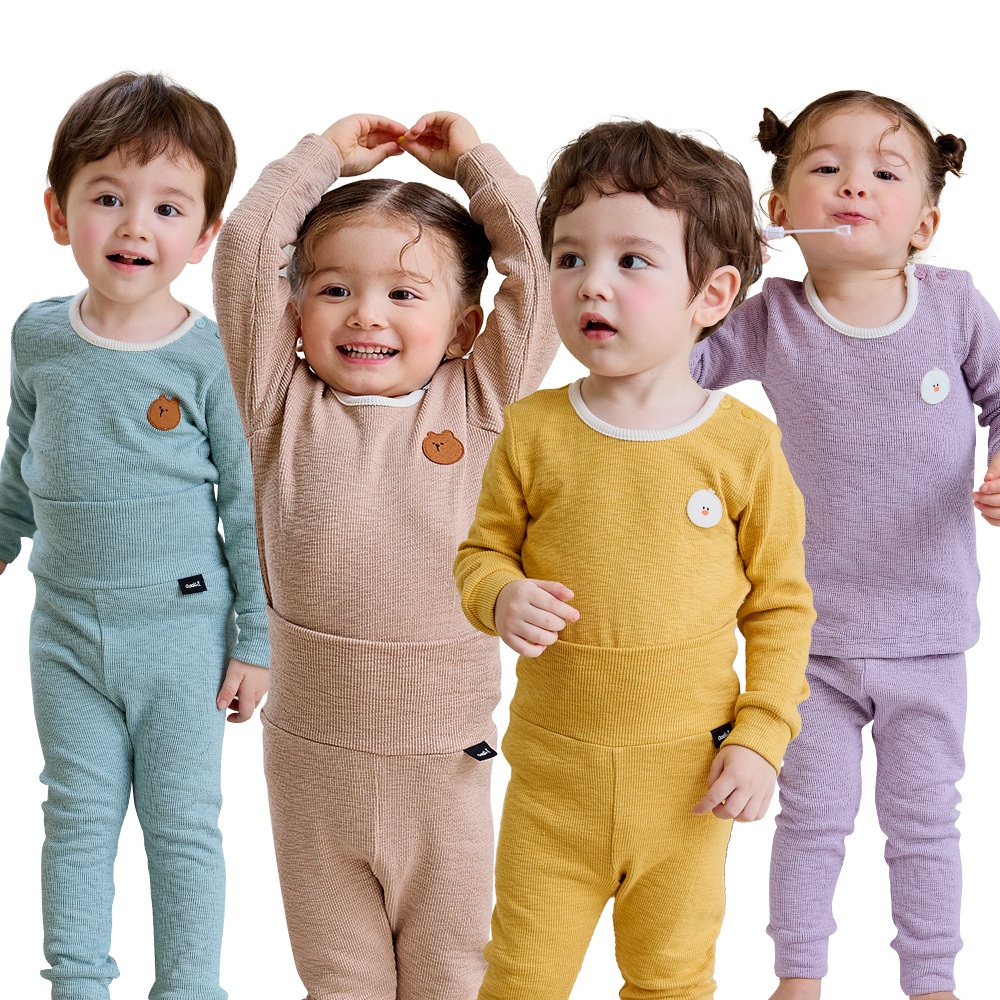 [cordi-i] 嬰兒衣服 Bebe 羅紋睡衣 23FW_DC006 韓國/春秋冬裝/兒童睡衣