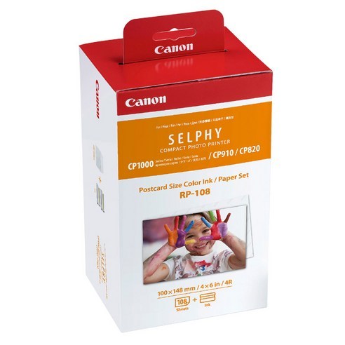 佳能 Selphy 相紙和彩色墨盒 RP-108 4X6,1 包