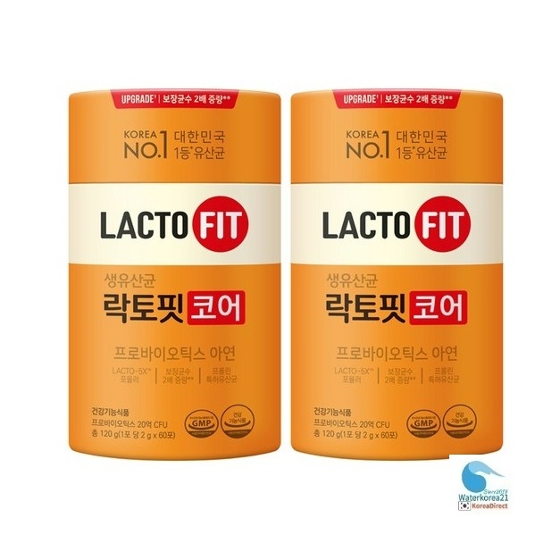 韓國鐘根堂LACTO-FIT 코어 5X 生乳酸菌 + 鋅  加強版 益生菌 2gx60包/2盒