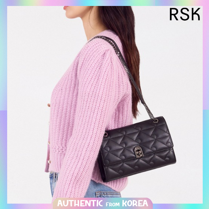 Rosa K 女士 COCO R 絎縫喇叭單肩包_SM 單肩包粉色黑色 2色
