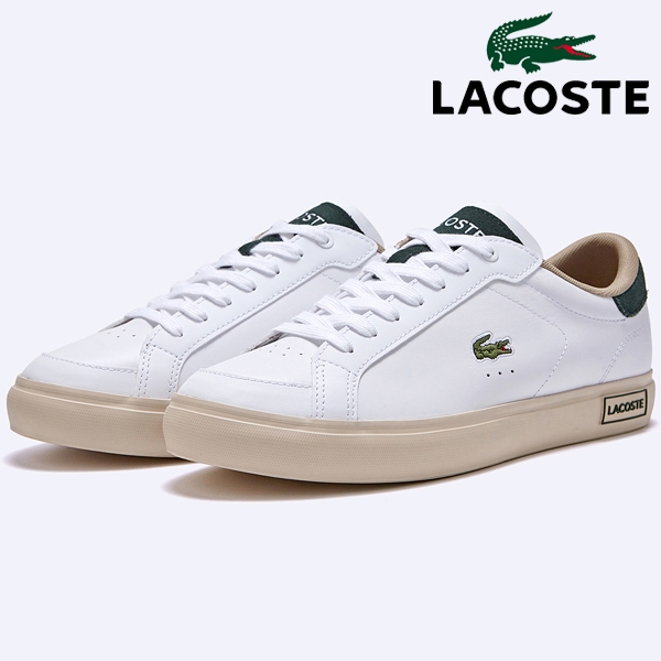 Lacoste 男士運動鞋 Powercourt 222 6 Sma 白色/深綠色皮鞋