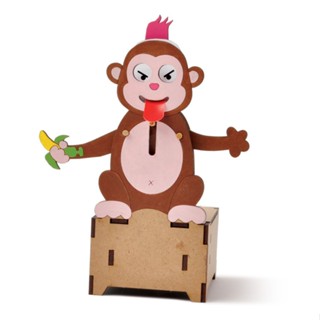 Youngmodeler Hobby 木製模型套件跳舞 Hello Monkey - 用於創意思維的 DIY 組裝套件