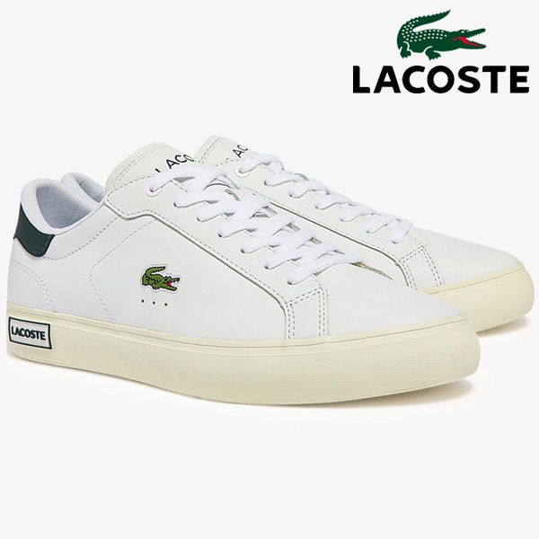 Lacoste 男士運動鞋 Powercourt 0721 1 Sma 白色/深綠色皮鞋
