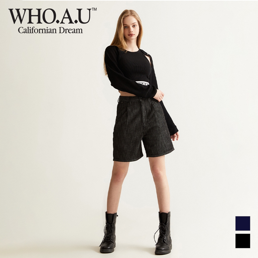 [WHO.A.U] 女款 Cool Light One-Tuck 牛仔短褲 | WHTJD2452F
