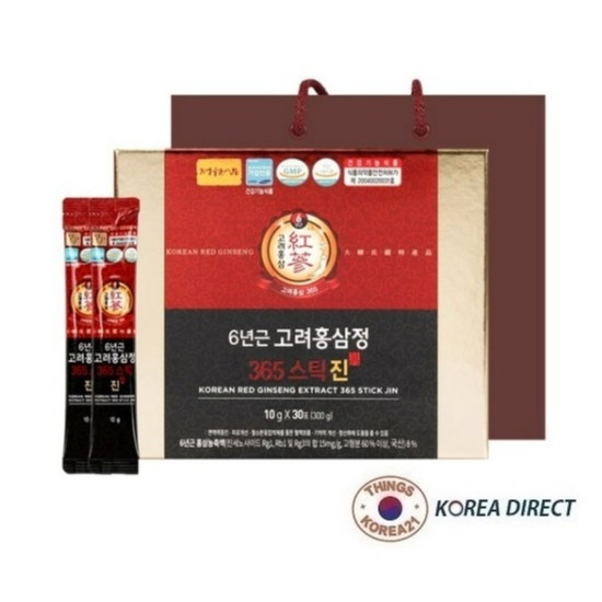 韓國 正元蔘 6年根高麗紅蔘精365紅蔘濃縮液JIN10mmlx30包