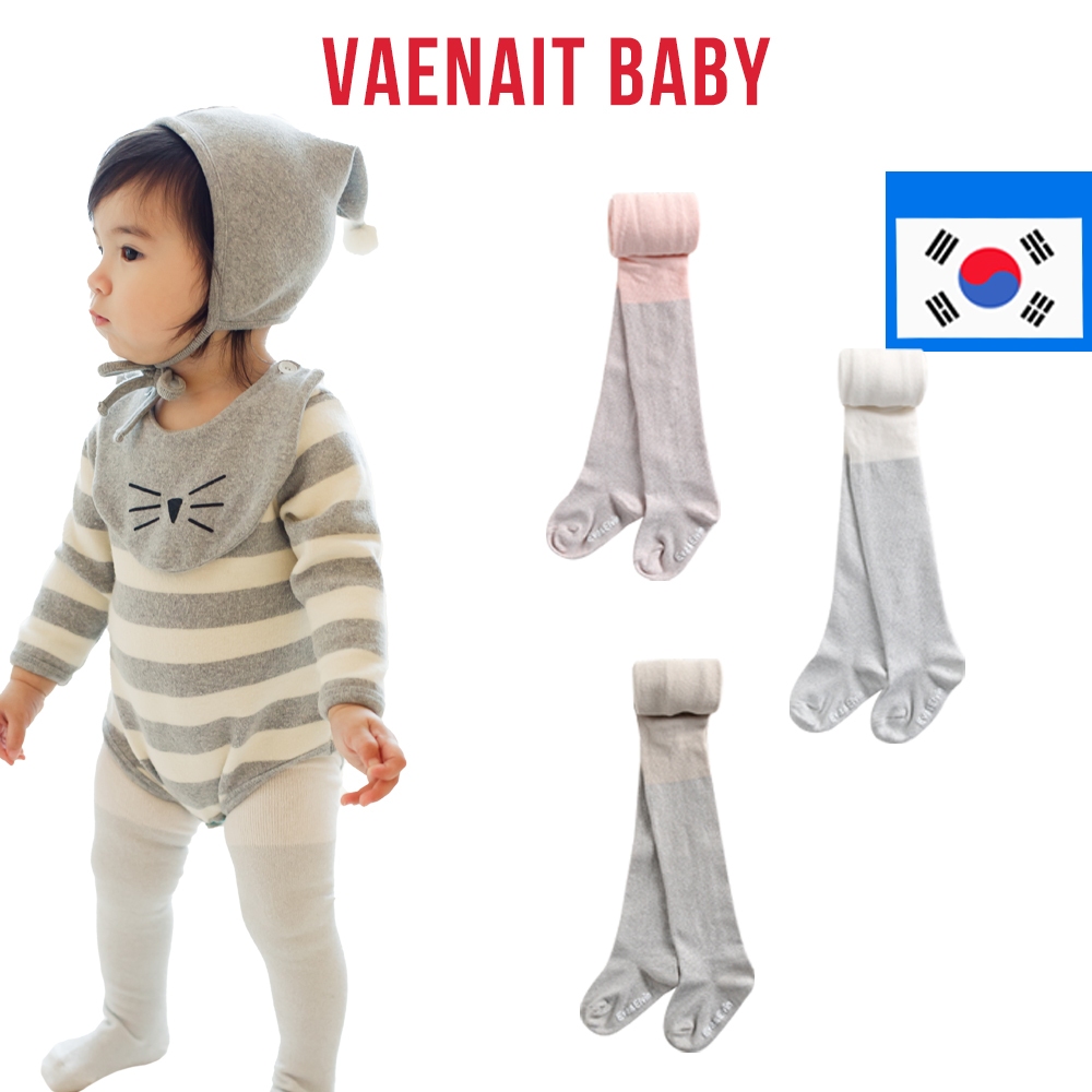 [韓國 Vaenait BABY] 2-7 歲 Eva Elvin 女童幼兒兒童純棉襪棉質保暖緊身褲絲襪連褲襪珍珠兩色