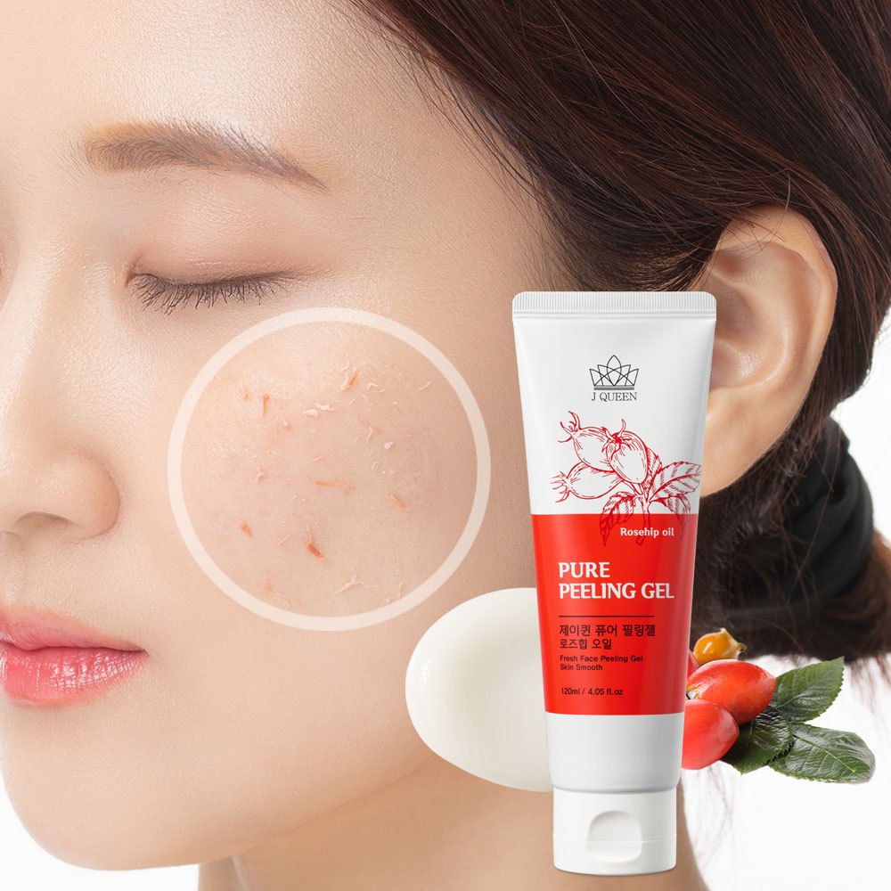 Jqueen 玫瑰果油去角質凝膠 120ml 纖維素 10% 低過敏性毛孔護理韓國護膚