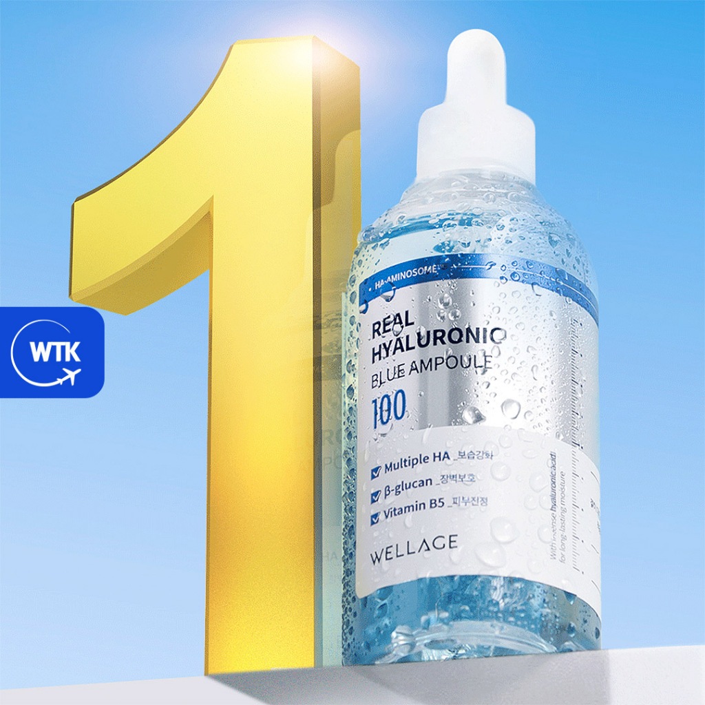 🇰🇷韓國直送 [WELLAGE] 純度玻尿酸藍色100安瓶 100ml - 多重透明質酸 强化屏障 嫩膚 9層保濕
