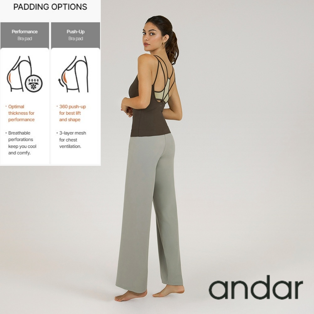 [Andar] 柔軟張力露背背心(墊附件型)女裝韓式上衣分層健身服 Andar 瑜伽運動服普拉提健身房健身服墊可拆卸