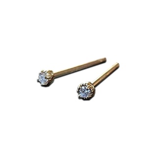 韓國奢華珠寶 WoooM 鑽石 14k 金耳環穿耳式“經典金耳環”
