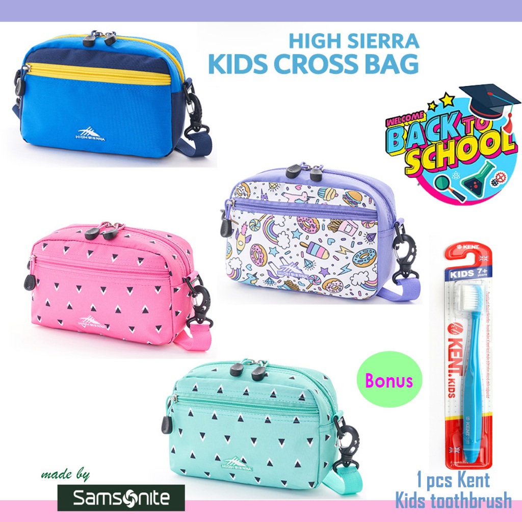 【HIGH Sierra】Kids Cross Bag兒童十字包兒童新秀麗韓國輕便野營野餐包手機休閒包【韓國時尚書包】