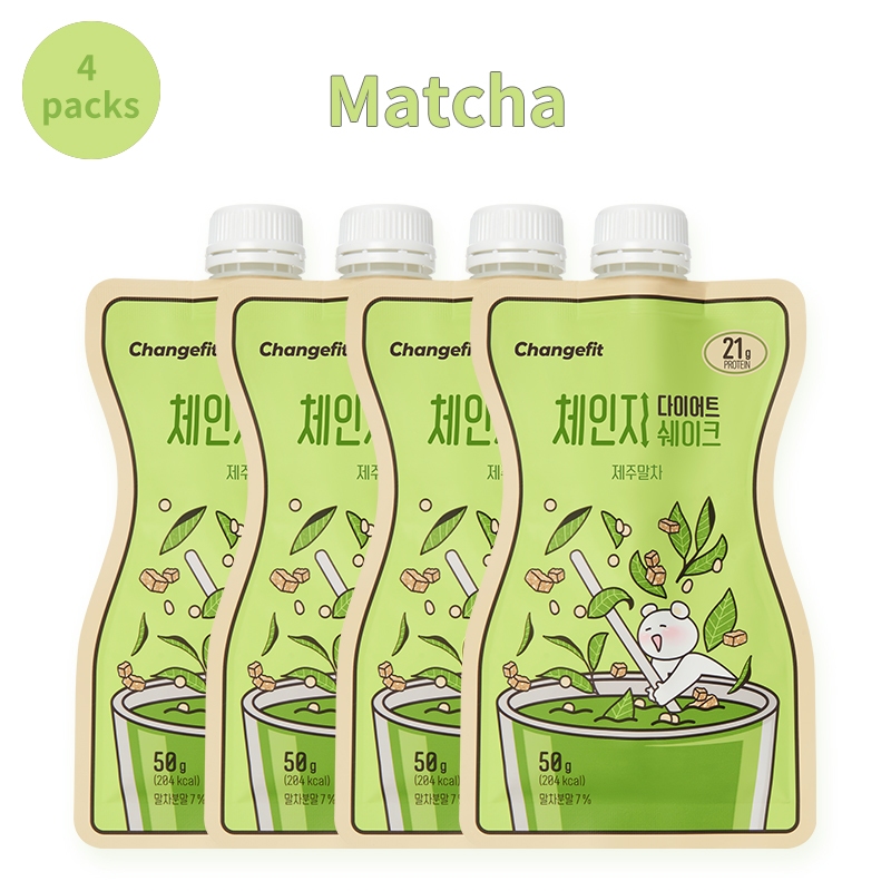 【Changefit】奶昔4包捆綁濟州抹茶50g高蛋白飲料餐營養補充劑