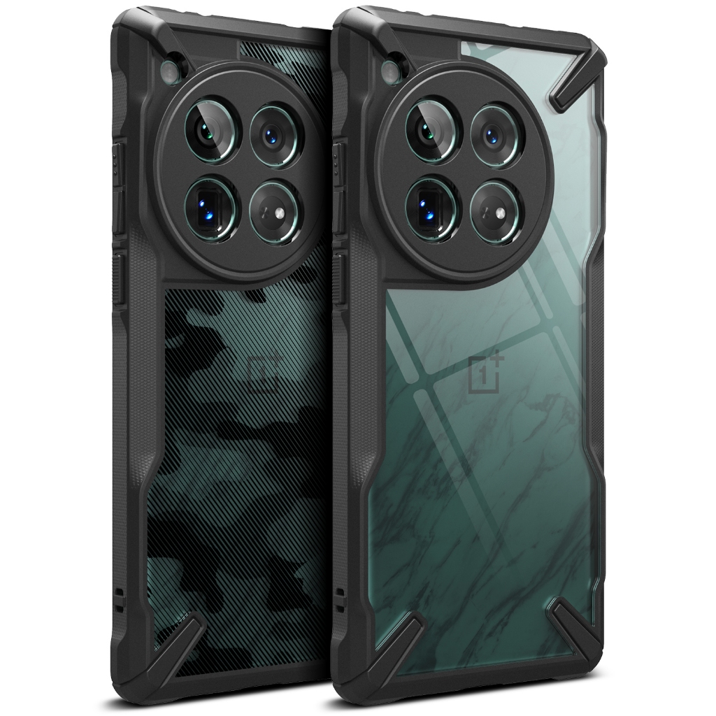 Ringke Fusion-X 防撞防滑 舒適握感手機殼 黑邊框 迷彩黑 OnePlus 12