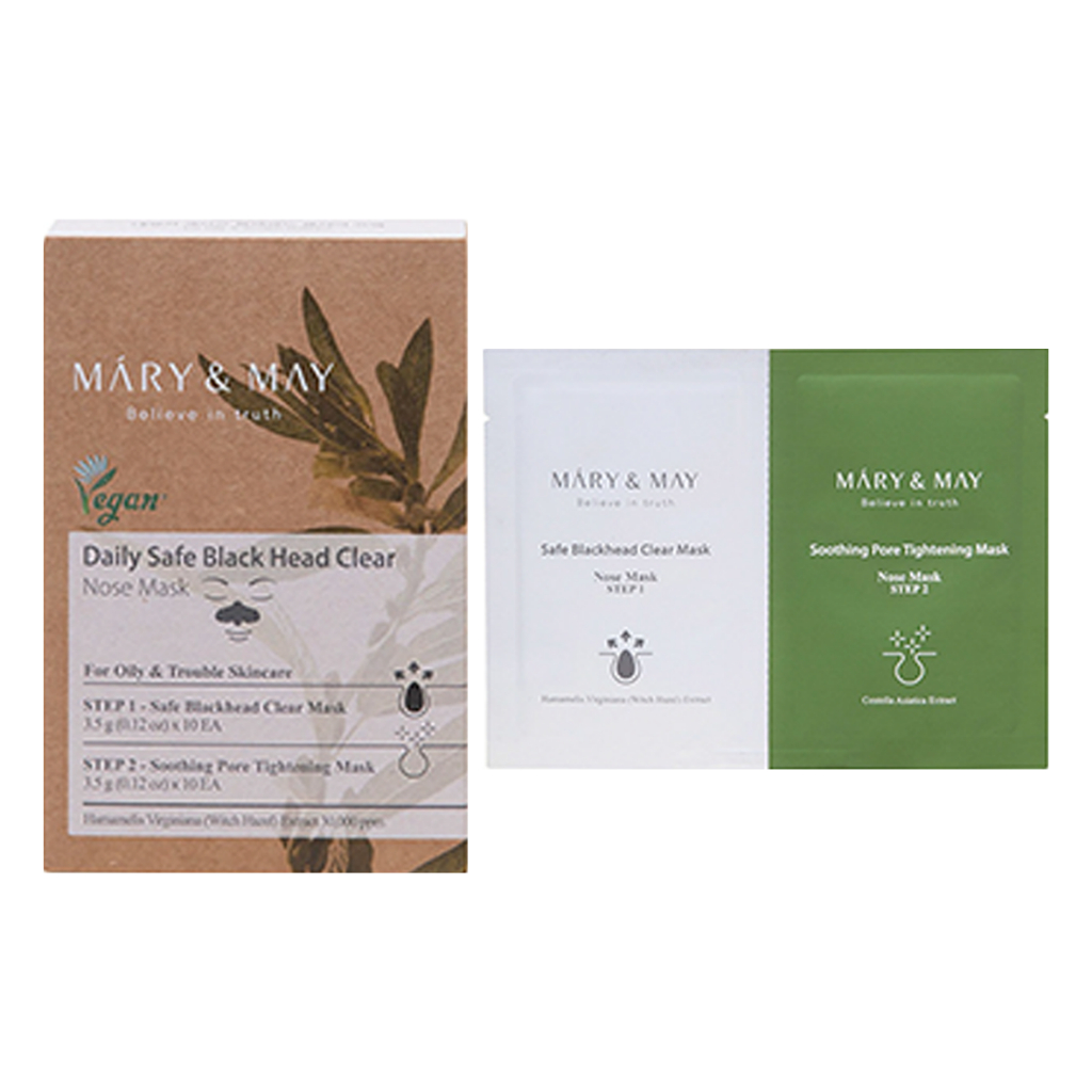 mary&amp;may daily safe black head clear nose mask 面具 7g