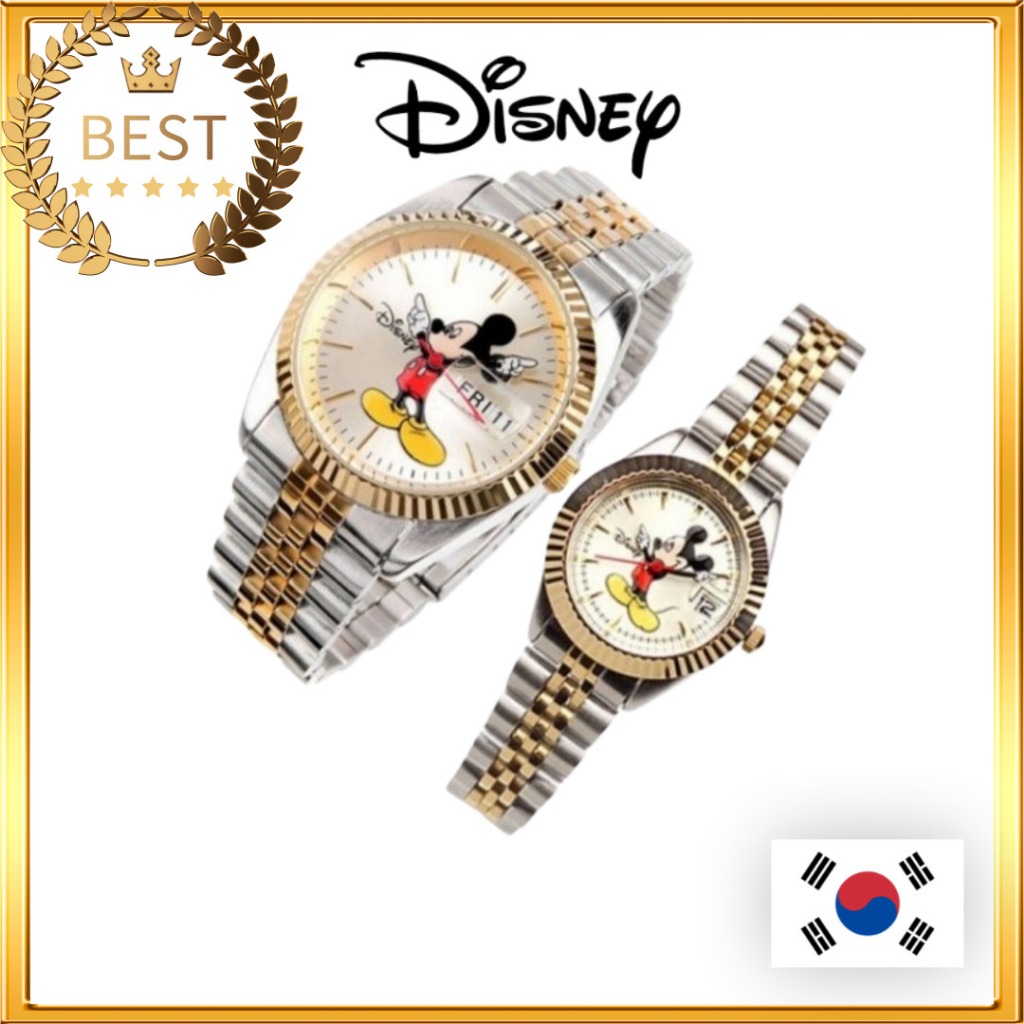 [DISNEY] 迪士尼 Micky 金屬手錶 韓國製造名人金銀手錶女士男士