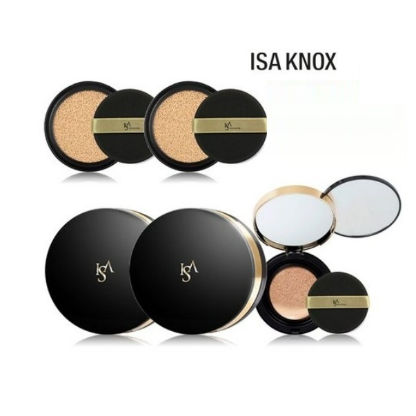 ISA KNOX  伊莎諾絲黑魔鏡鑽石光雙層遮瑕防曬氣墊本品15gx2+替換芯15gx2SPF50+/ PA+++