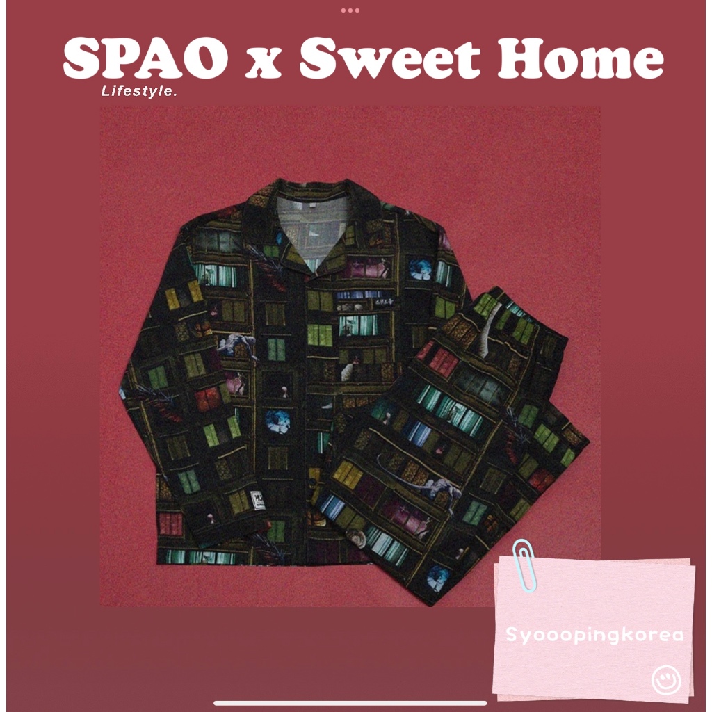 [SPAO X Sweet Home] Sweet Home 長袖夏季 SPAO 睡衣 [宋康劇] 綠色/多色
