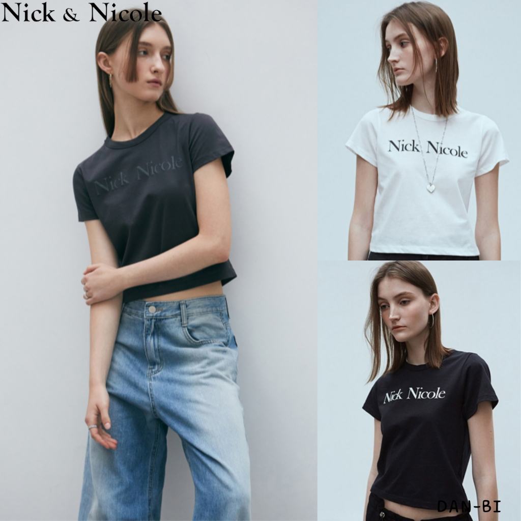 [NICK&amp;NICOLE] Nicole] NICOLE CLASSIC LOGO CROP TEE_7color /