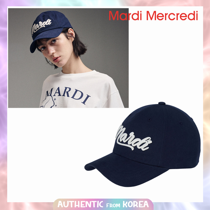 Mardi MERCREDI 女士帽子 MARDI 復古 LOGO 海軍藍