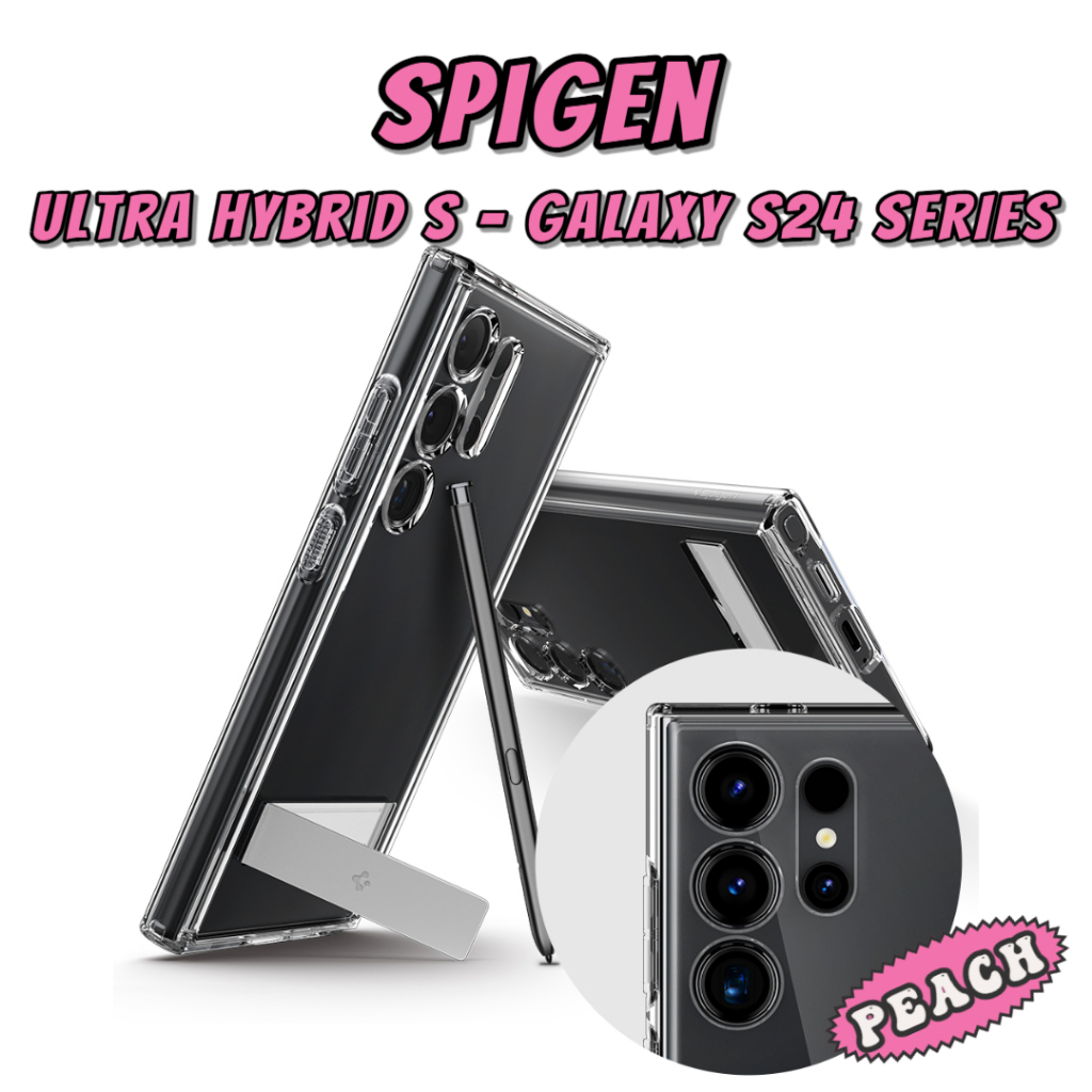 Spigen - Ultra Hybrid S 立式保護套 Galaxy S24 Ultra 透明的 手機殼