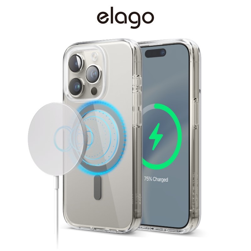 [elago] Magnetic Hybrid 磁性透明手機保護殼 (適用 iPhone 15 系列)