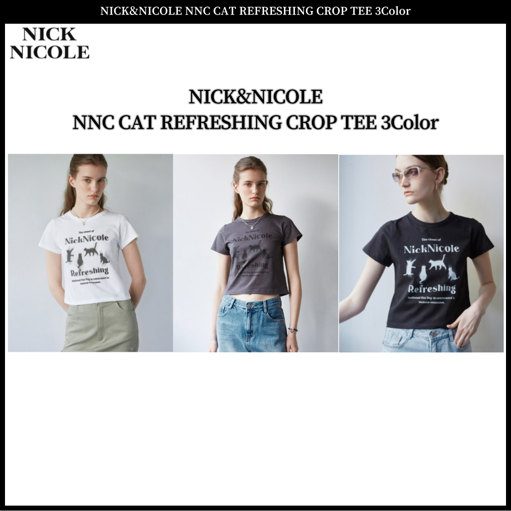 Nick&amp;nicole NNC CAT 清爽短款 T 恤 3色