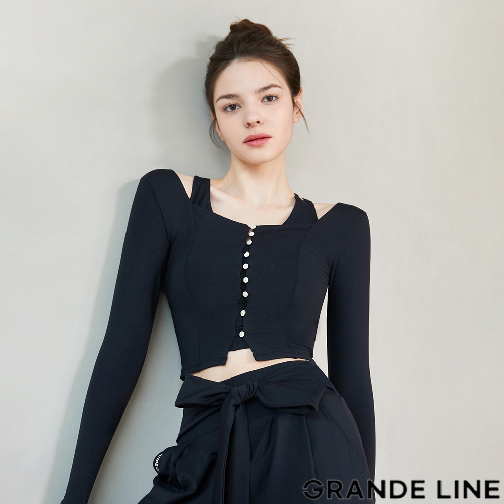 【GRANDE Line】el-soft Snap Point 開衫 8 色韓式短款瑜伽文胸健身上衣健身服長袖上衣