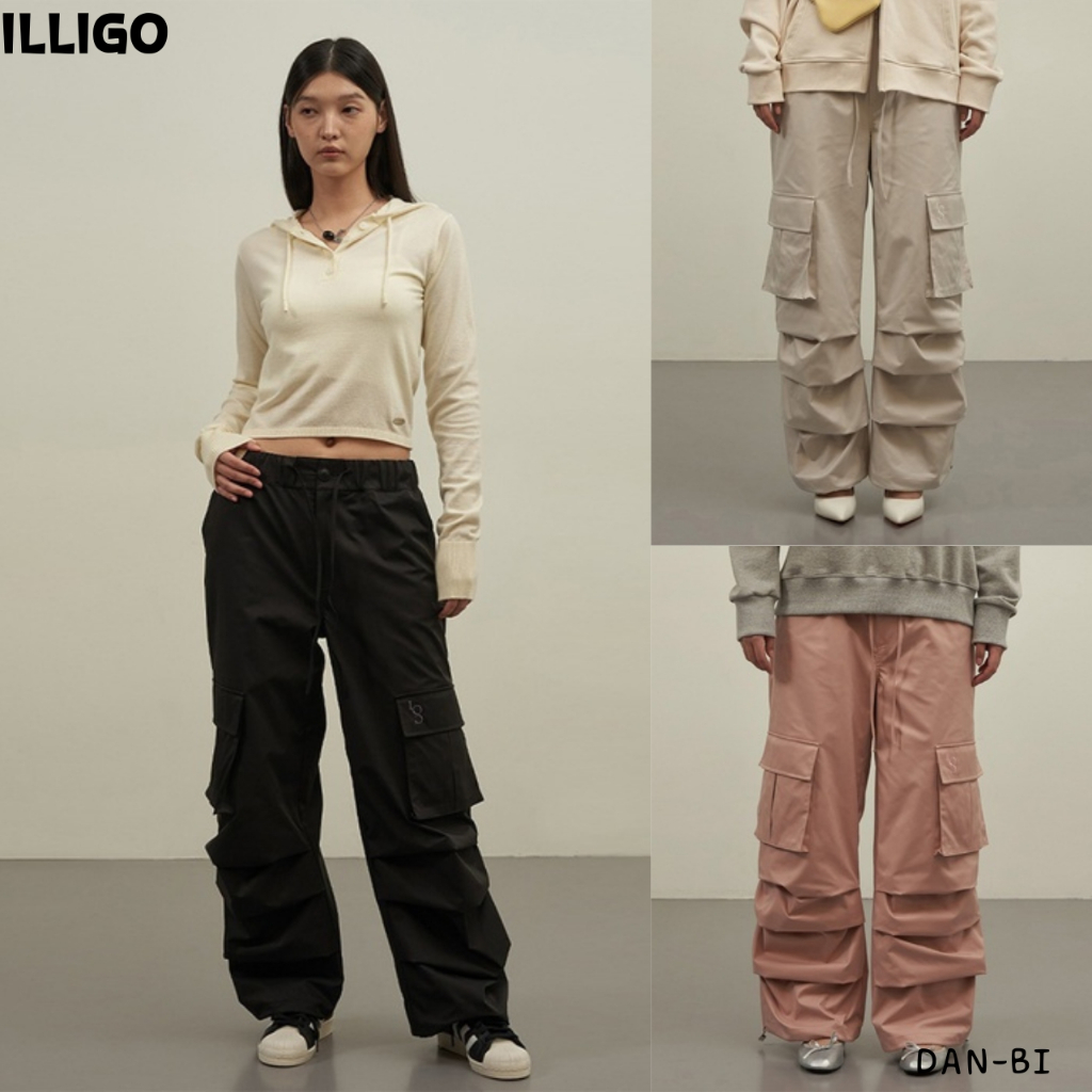 [ILLIGO] 3tuck 寬工裝褲_3color / Free size / 100% 正品 KR 產品 / 從 K