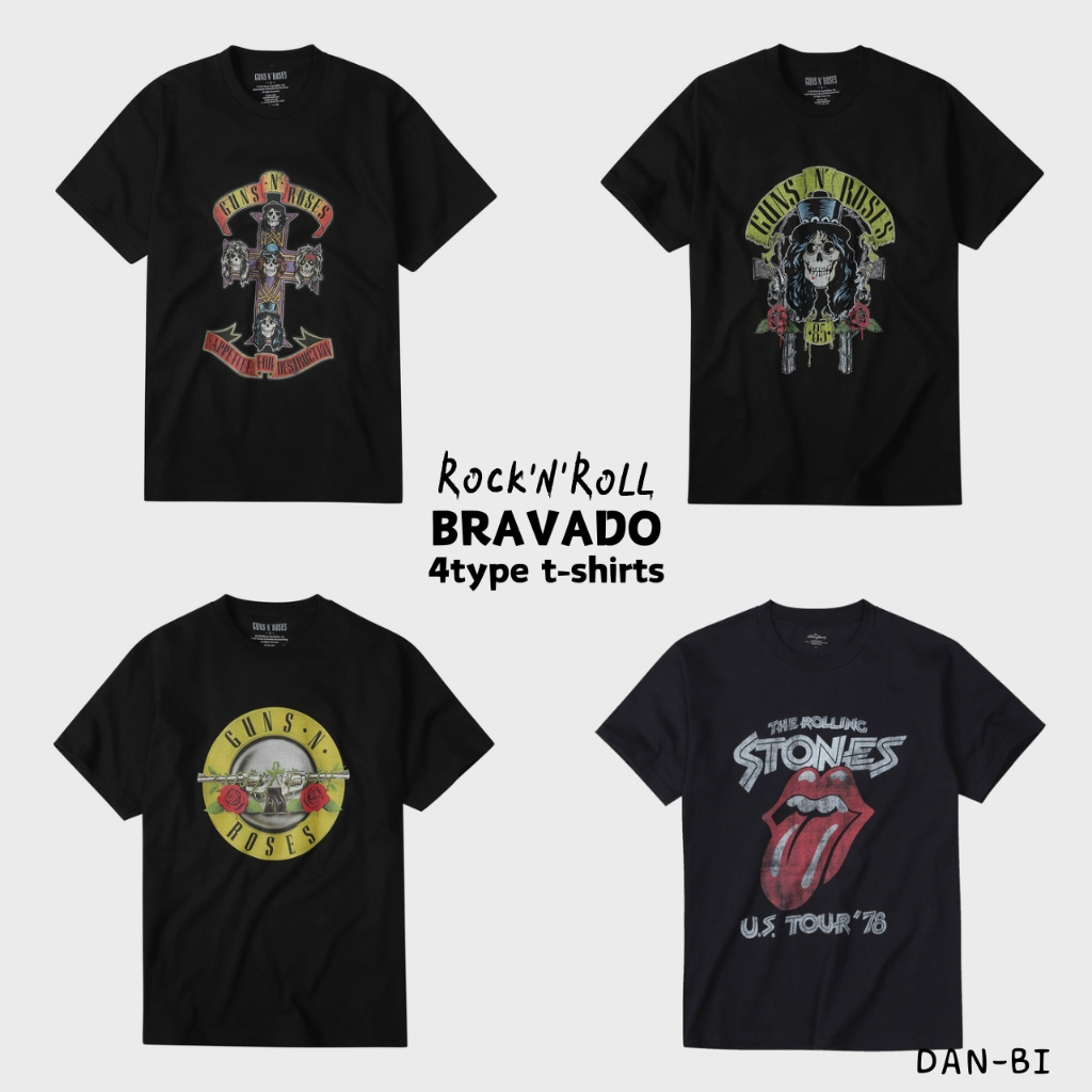 [BRAVADO] 4type 黑色 t 恤 / 搖滾 / 100% 正品 KR 產品 / KR 快速發貨!