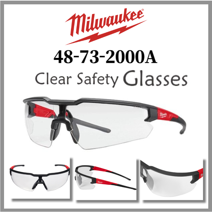 Milwaukee 48-73-2000A 安全眼鏡/安全護目鏡/防霧防刮鏡片 [透明]