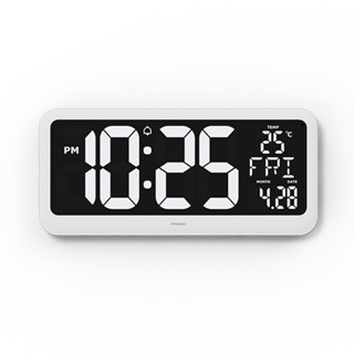 Mooas 數字鬧鐘大鏡子定時器 LED 臺鐘、時間定時器、日期鬧鐘大 LED 顯示屏
