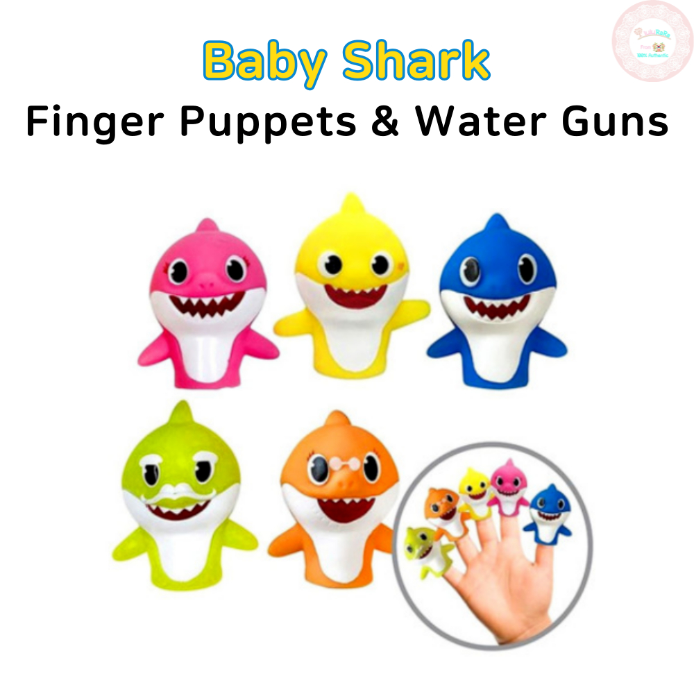 碰碰狐小鯊魚手指木偶玩具手偶公仔戲水玩具淋浴玩漂浮玩沐浴玩具水槍