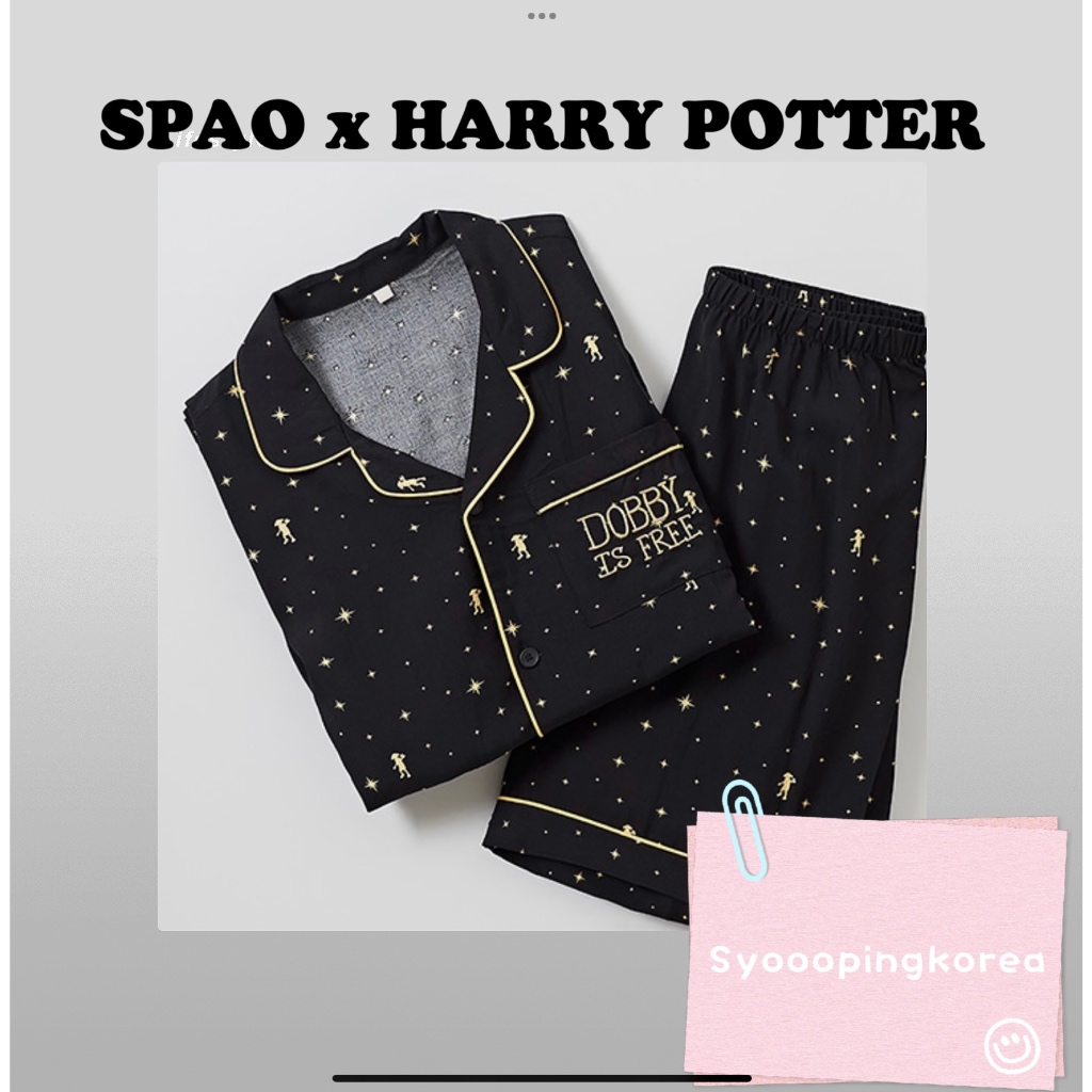 [SPAO X Harry Potter] 哈利波特夏季短袖 SPAO 睡衣/家居服 - 黑色