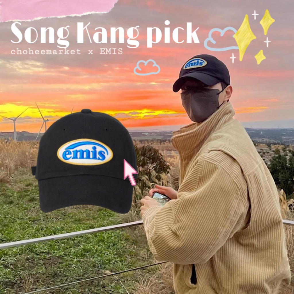[Song Kang pick!] Emis(正品)新標誌 wappen 刺繡球帽,