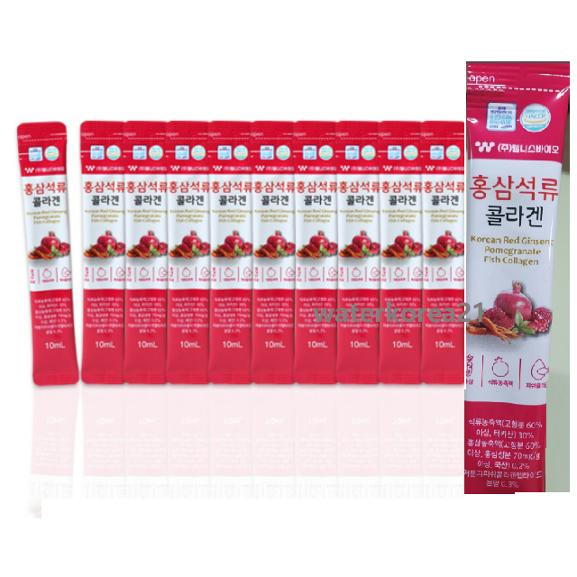 韓國 6年根紅蔘低分子膠原蛋白石榴濃縮液 10g(30~100包)散裝