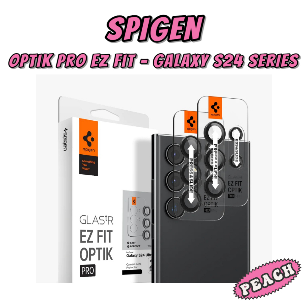 Spigen - (2件裝) EZ Fit Optik Pro 鏡頭保護貼 Galaxy S24 Ultra Plus
