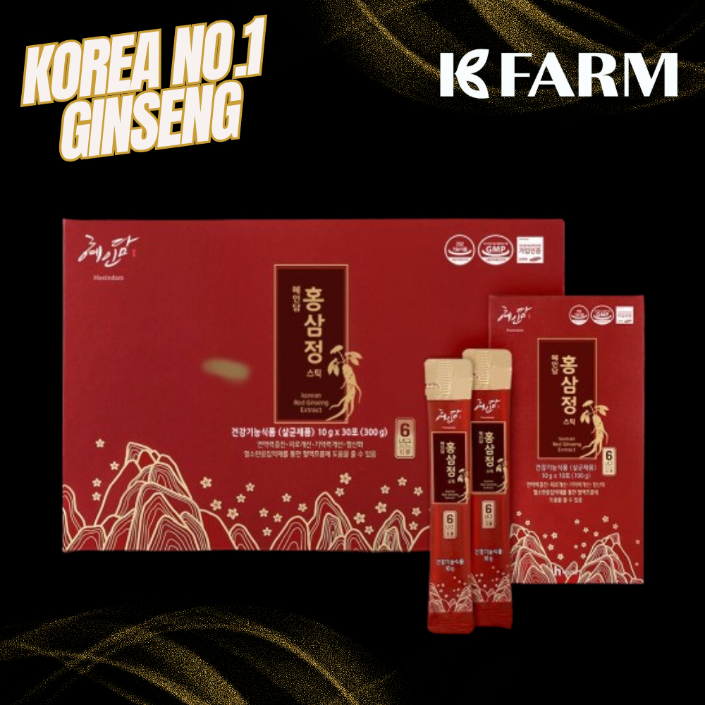 [K-FARM] 韓國6年紅參提取棒韓國保健食品提高免疫力(10gx30sticks)