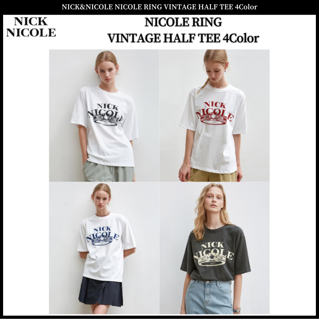 Nick&amp;nicole NICOLE RING 復古半 T 恤 4Color