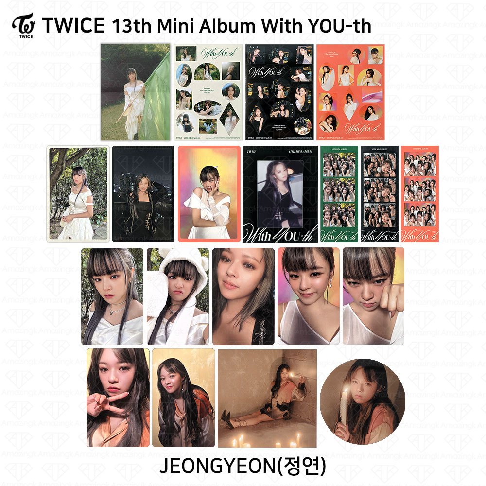 Twice 13th 迷你專輯 With YOU-th 青春小卡海報電影貼紙 Jeongyeon