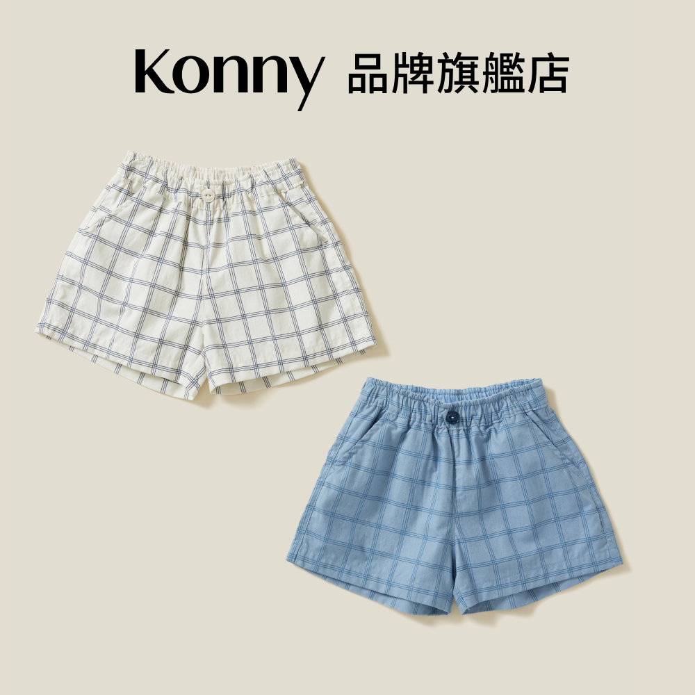 韓國Konny幼兒兒童棉麻五分短褲亞麻棉質短褲 1到6嵗可用2色可選