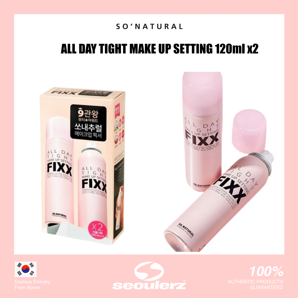 [So.NATURAL]  定妝噴霧 持妝噴霧 減少戴口罩脫妝 FIXX 定妝 120ml x 2ea