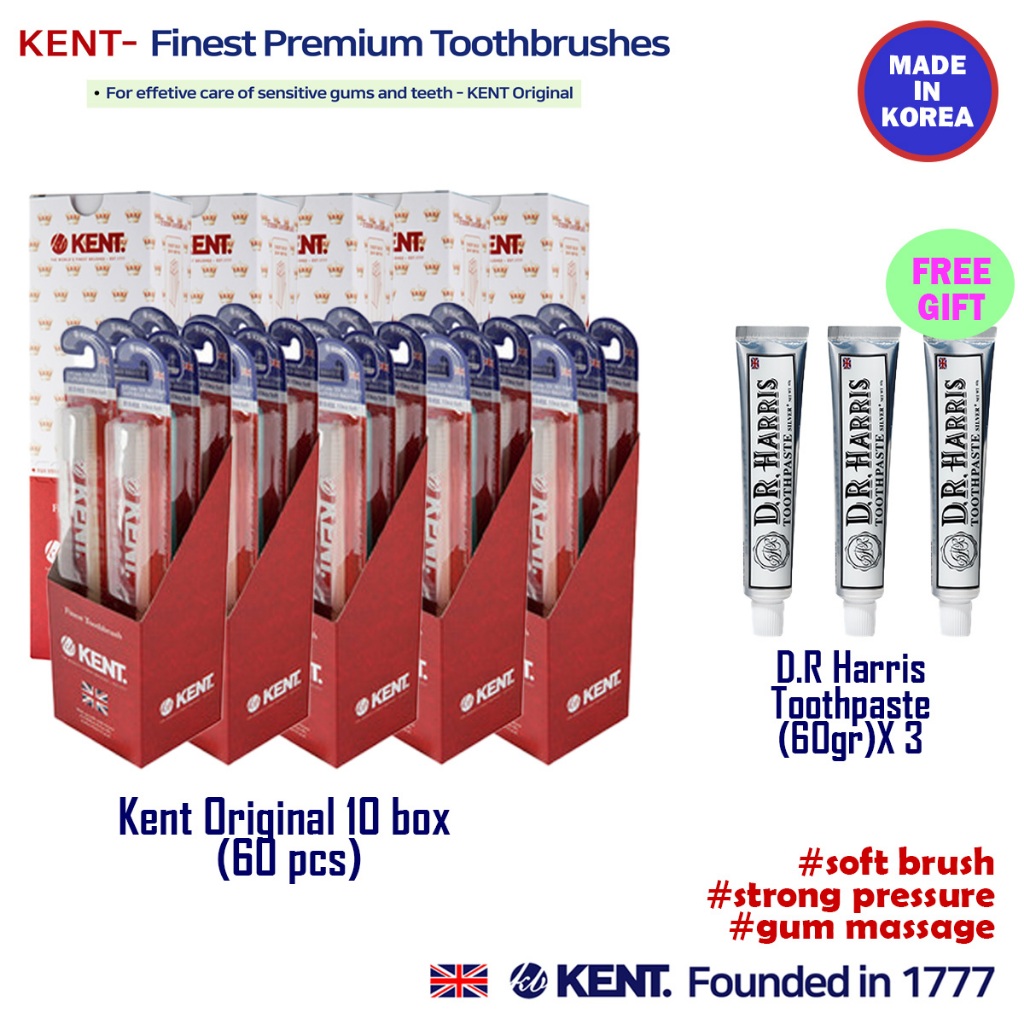 KENT Original Tbrush 60支 免費牙膏 環保極細軟毛韓國牙刷 超柔軟牙刷 孕期孕婦牙刷 牙齦按摩