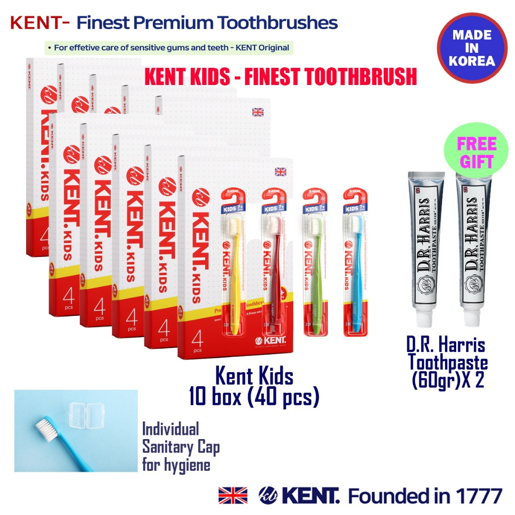 KENT Kids toothbrush兒童牙刷 10 盒套裝 (40pcs) 環保超細超柔軟 韓國牙刷