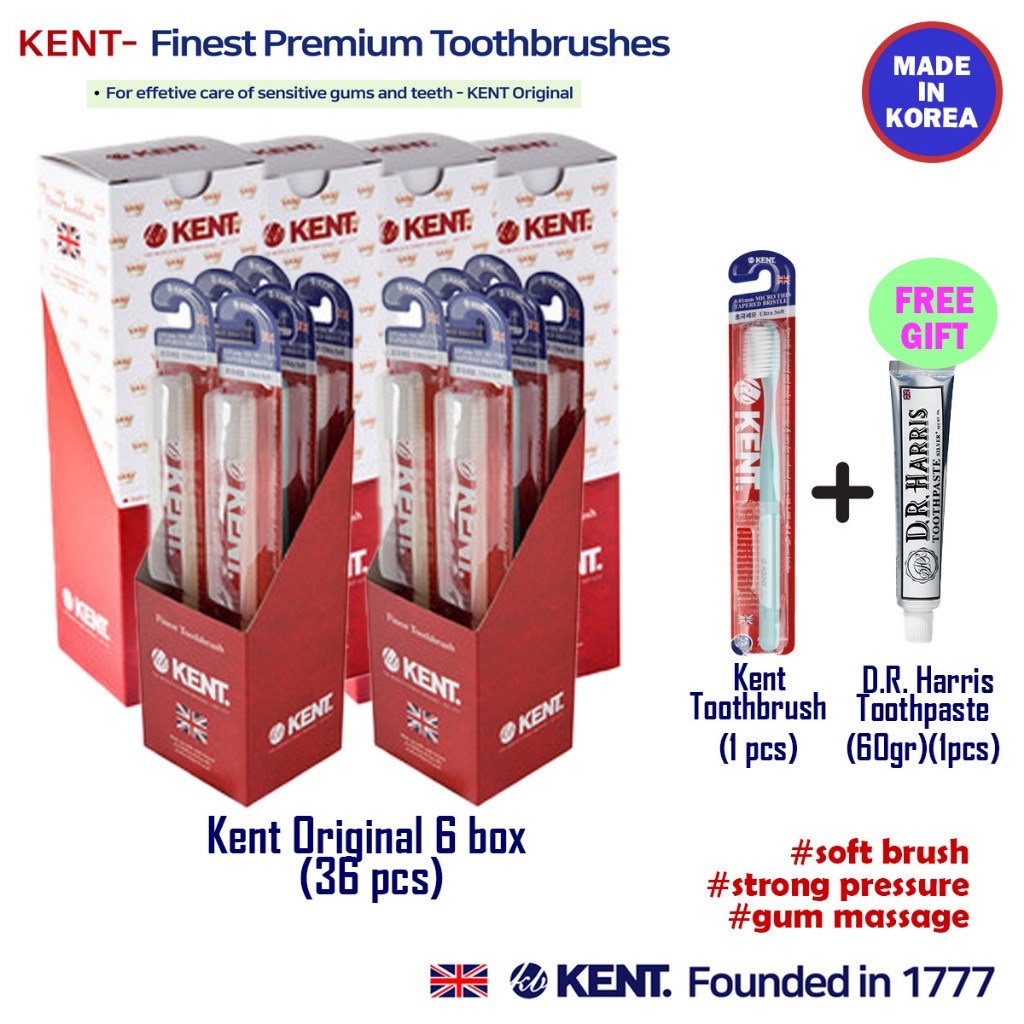 KENT Original Tbrush36支 免費牙膏/牙刷 環保極細軟毛韓國牙刷 超柔軟牙刷 孕期孕婦牙刷 牙齦按摩