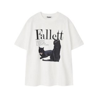 FALLETT Deux Nero 黑貓白色T恤 (SEVENTEEN淨漢、RIIZE承漢同款)