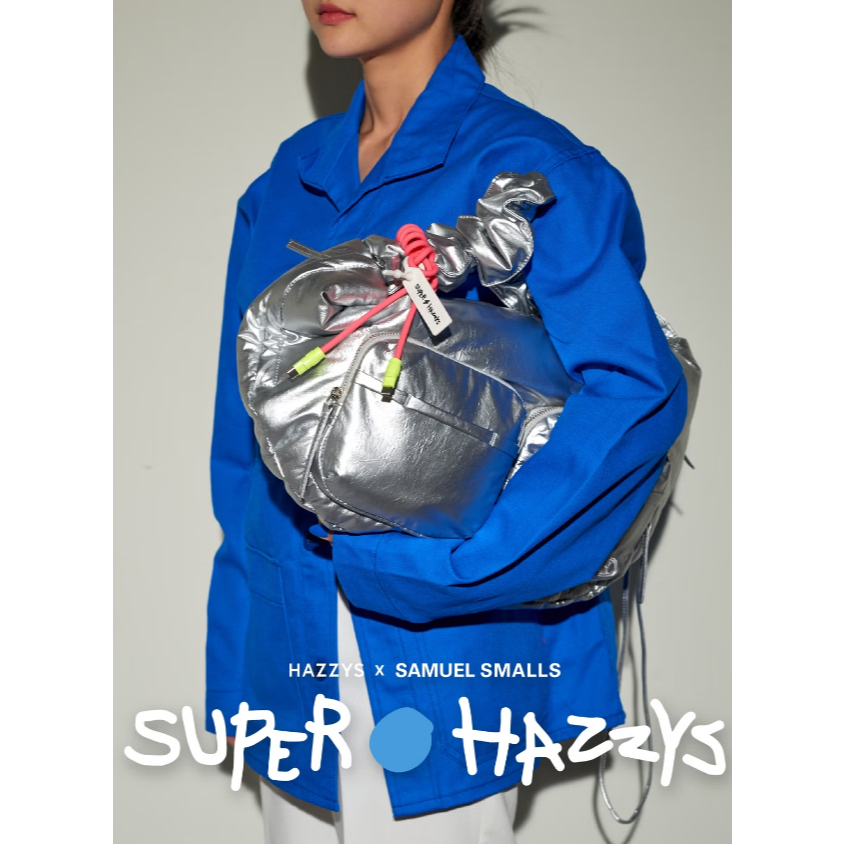 [Super Hazzys] Samuel Smalls x Hazzys 小狗銀色單肩包 XL(電纜套裝)